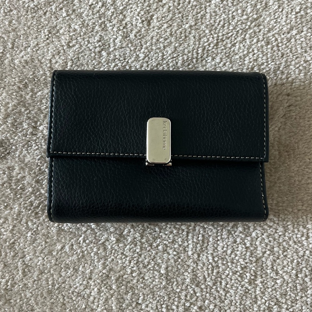 Liz Claiborne Black Synthetic Leather Wallet